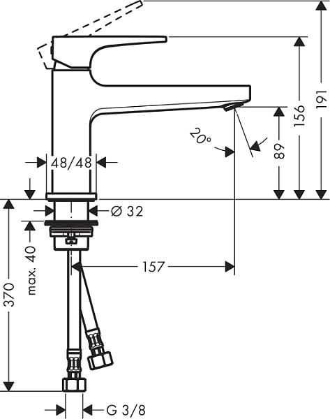Смеситель Hansgrohe Metropol 32502000 для раковины , изображение 2