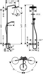 Фото Душевая стойка Hansgrohe Croma Select S 26792000