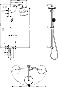 Душевая стойка Hansgrohe Croma 27224000 , изображение 14