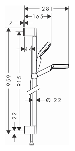 Душевой гарнитур Hansgrohe Crometta 26536400 , изображение 2