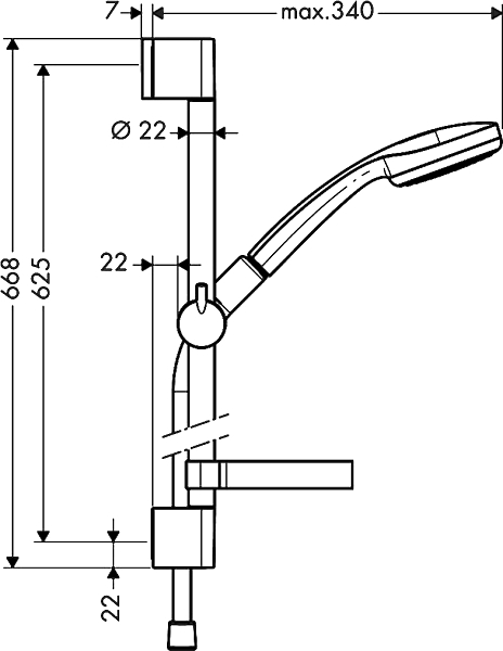 Душевой гарнитур Hansgrohe Croma 100 27717000 , изображение 11