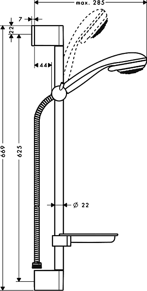 Душевой гарнитур Hansgrohe Crometta 27764000 , изображение 5