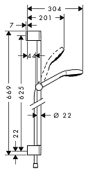 Фото Душевой гарнитур Hansgrohe Croma Select S 26560400