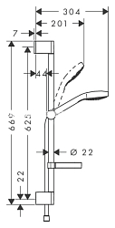 Фото Душевой гарнитур Hansgrohe Croma Select S 26566400
