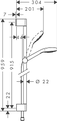 Фото Душевой гарнитур Hansgrohe Croma Select S 26572400