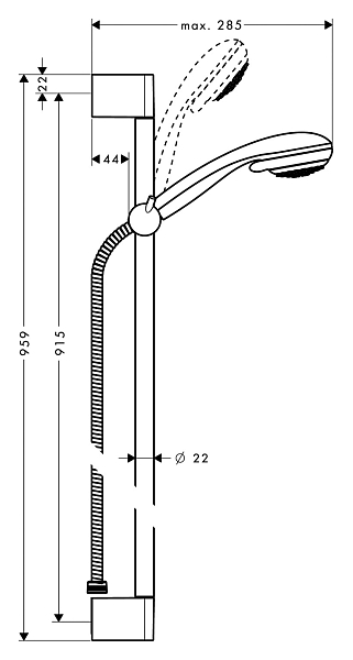 Душевой гарнитур Hansgrohe Crometta 27766000 , изображение 3