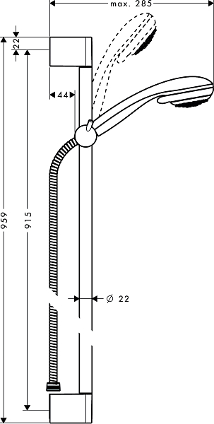 Душевой гарнитур Hansgrohe Crometta 27729000 , изображение 5
