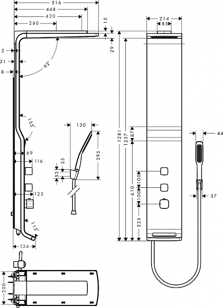 Душевая панель Hansgrohe Raindance 27008000 , изображение 6