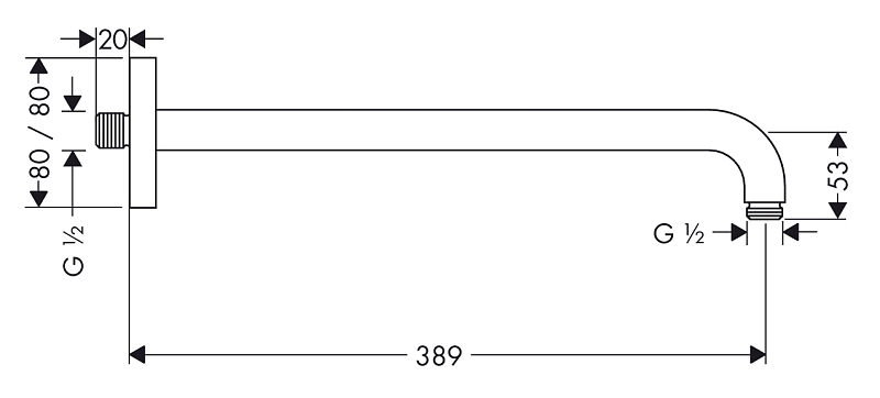 Кронштейн для верхнего душа Hansgrohe 27446000 , изображение 2