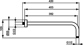 Фото Кронштейн для верхнего душа Ideal Standard IdealRain B9445AA