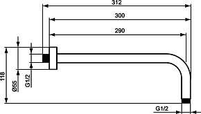 Фото Кронштейн для верхнего душа Ideal Standard IdealRain B9444AA