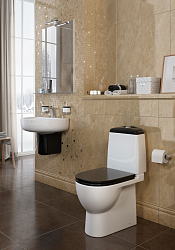 Фото Унитаз-компакт Sanita luxe Best с микролифтом черное сиденье