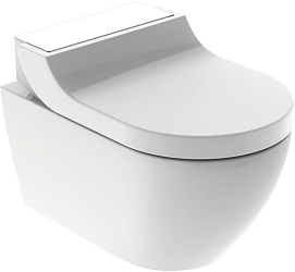 Фото Унитаз подвесной Geberit AquaClean tuma comfort панель белое стекло