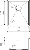 Мойка кухонная Omoikiri Taki 38-U/IF-IN нержавеющая сталь , изображение 2