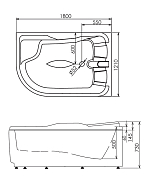 Изображение Акриловая ванна Gemy G9083 B R 180х120 Акриловая ванна Gemy G9083 B R 180х120 , изображение 5