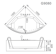 Акриловая ванна Gemy G9080 150х150 , изображение 6