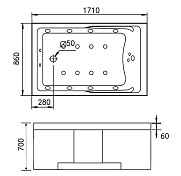 Изображение Акриловая ванна Gemy G9066 II K L 170х85 Акриловая ванна Gemy G9066 II K L 170х85 , изображение 6