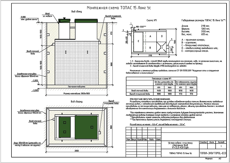 Автономная канализация ТОПАС 15 Лонг Ус , изображение 4