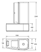 Акриловая ванна Gemy G8040 C R 170х85 , изображение 4