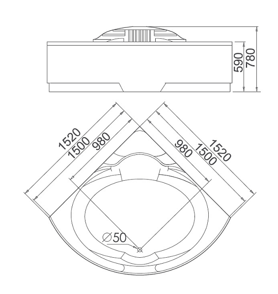 Акриловая ванна Gemy G9082 O 152х152 , изображение 4
