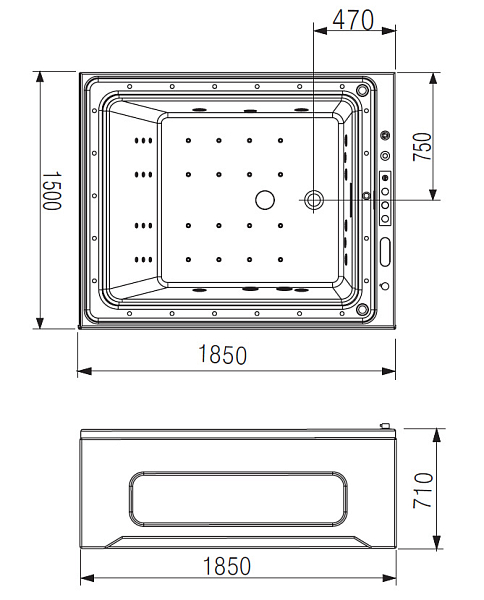 Акриловая ванна Gemy G9268 K 185х150 , изображение 4