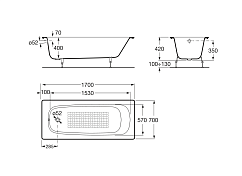 Изображение Чугунная ванна Roca Continental 170x70 Чугунная ванна Roca Continental 170x70 , изображение 11