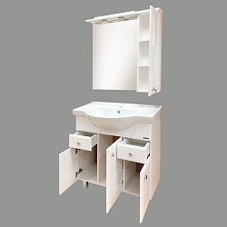 Фото Тумба с раковиной Comforty Сочи 85 белый глянец