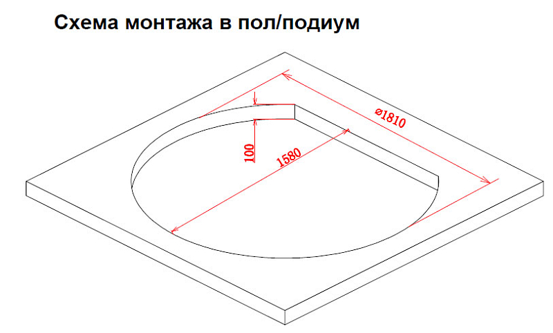 Акриловая ванна Gemy G9053 B 185х162 , изображение 4