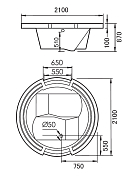 Акриловая ванна Gemy G9060 B 210х210 , изображение 4