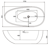Акриловая ванна Abber AB9211 170х85 , изображение 7
