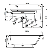Акриловая ванна Vagnerplast Cavallo Offset 160х90 L , изображение 8