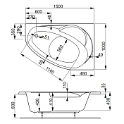 Акриловая ванна Vagnerplast Flora 150х100 L , изображение 8