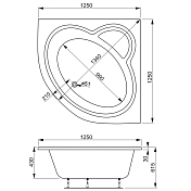 Изображение Акриловая ванна Vagnerplast Mini Catalina 125х125 Акриловая ванна Vagnerplast Mini Catalina 125х125 , изображение 8
