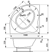 Изображение Акриловая ванна Vagnerplast Plejada 150x150 Акриловая ванна Vagnerplast Plejada 150x150 , изображение 8