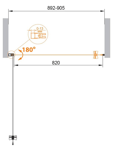 Душевая дверь в нишу Cezares Eco O-B-1-90-C-NERO , изображение 2