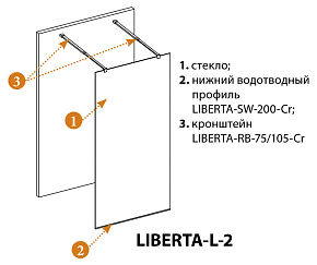 Фото Душевая перегородка Cezares Liberta L-2-80-GR-Cr