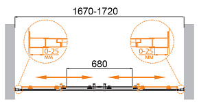 Фото Душевая дверь в нишу Cezares Molveno BF-2-170-P-Cr