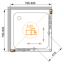 Фото Душевой уголок Cezares Momento A-2-80-C-Cr