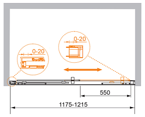 Фото Душевая дверь в нишу Cezares Premier-Soft W-BF-1-120-C-Cr-IV