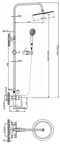 Душевая стойка BelBagno Ancona VSCM-CRM , изображение 2