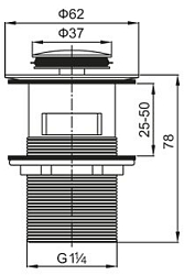 Фото Донный клапан BelBagno BB-PCU-06-CRM