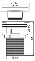 Фото Донный клапан BelBagno BB-PCU-07-CRM