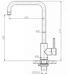 Фото Смеситель BelBagno BB-LAM03A-IN для кухонной мойки