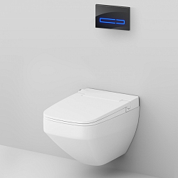 Фото Комплект AM.PM Inspire 2.0 IS450A38.CCC50A (унитаз с инсталляцией, сиденье с функцией биде, клавиша черная)