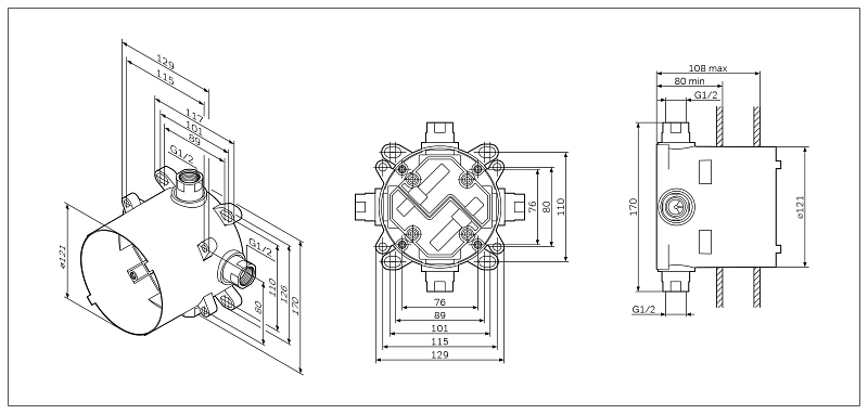 Монтажня коробка Am.Pm F100100 , изображение 3