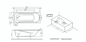 Фото Акриловая ванна AM.PM Sense W75A-170-070W-KL 170х70 со сливом-переливом