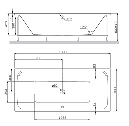 Фото Каркас для ванны AM.PM Inspire 2.0 180х80 W52A-180-080W-R