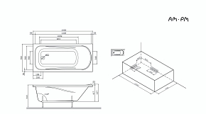 Фото Акриловая ванна AM.PM Sense W75A-150-070W-KL 150х70 со сливом-переливом