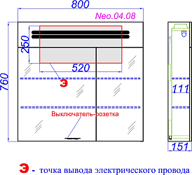 Фото Зеркало-шкаф Aqwella Neo 80