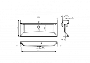 Фото Мебельная раковина BelBagno Marino BB1000/450-LV-MR-AST 100 см